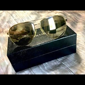 Prada Sunglasses with case -white and gold ZVN-1CO